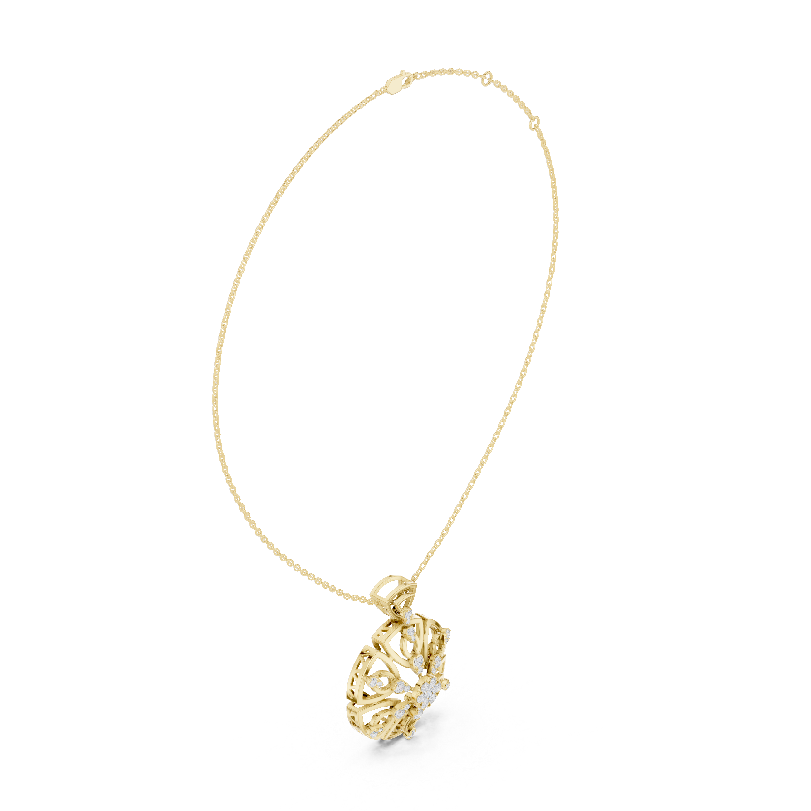Regal Swirl Lab Grown Diamond Solitaire Pendant