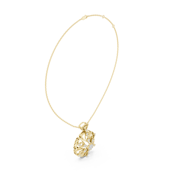 Regal Swirl Lab Grown Diamond Solitaire Pendant
