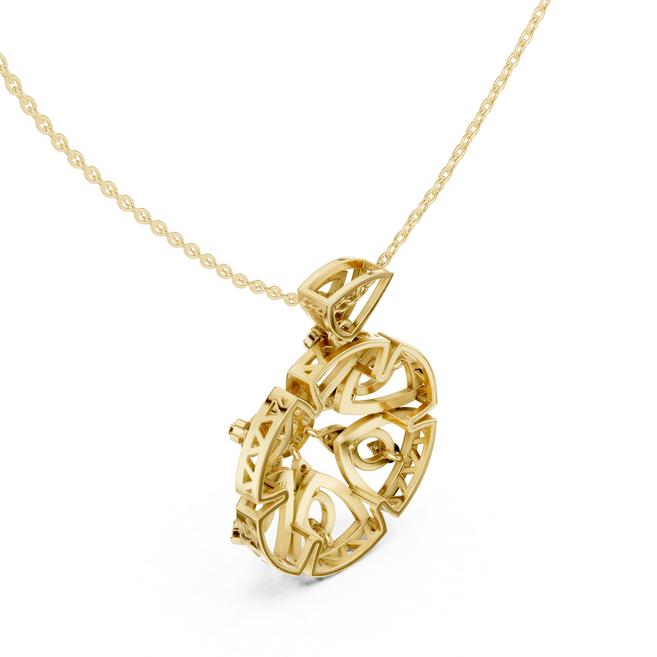 Regal Swirl Lab Grown Diamond Solitaire Pendant