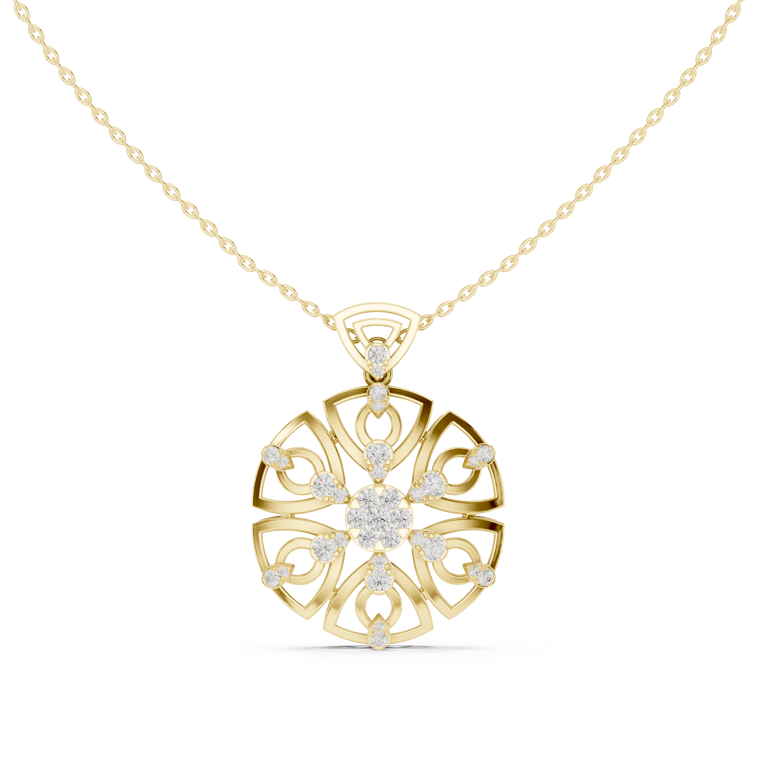 Regal Swirl Lab Grown Diamond Solitaire Pendant