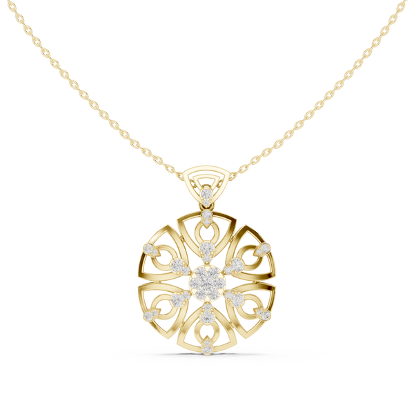 Regal Swirl Lab Grown Diamond Solitaire Pendant