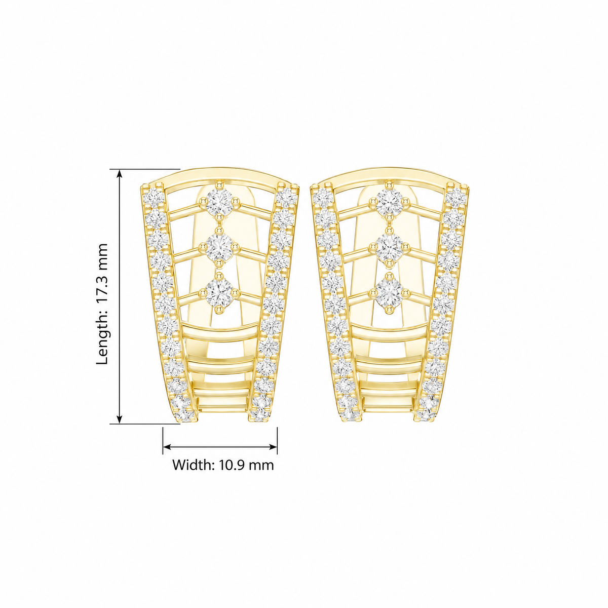 Radiant Panel Lattice Round Hoop Earrings