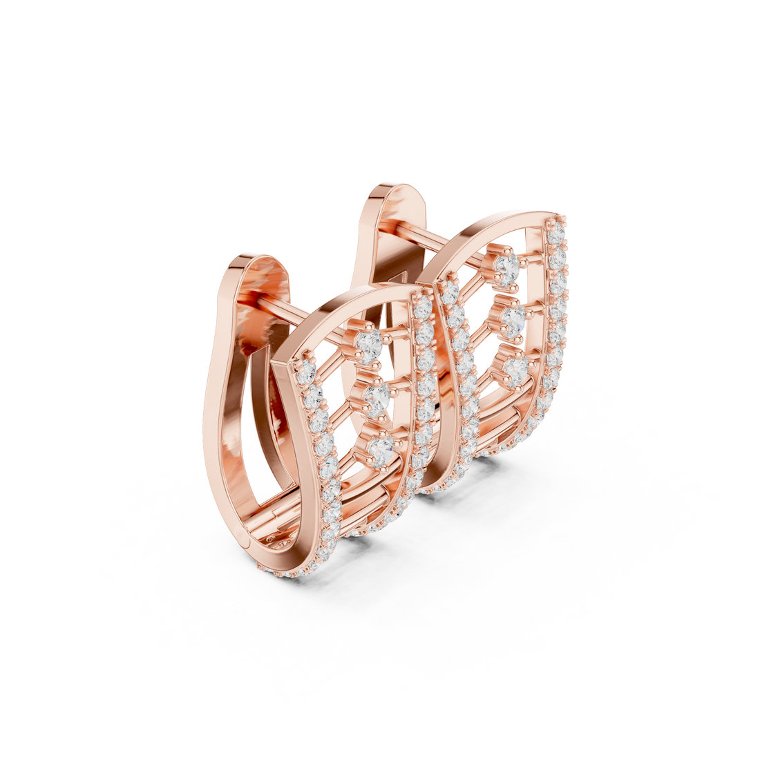 Baroque Shell Lab Grown Diamond Earrings Accents