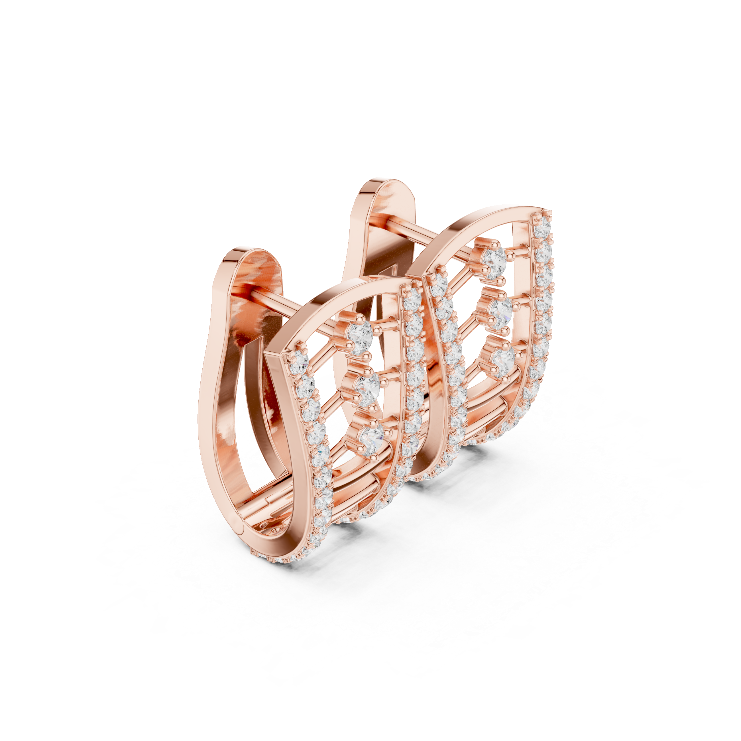 Baroque Shell Lab Grown Diamond Earrings Accents