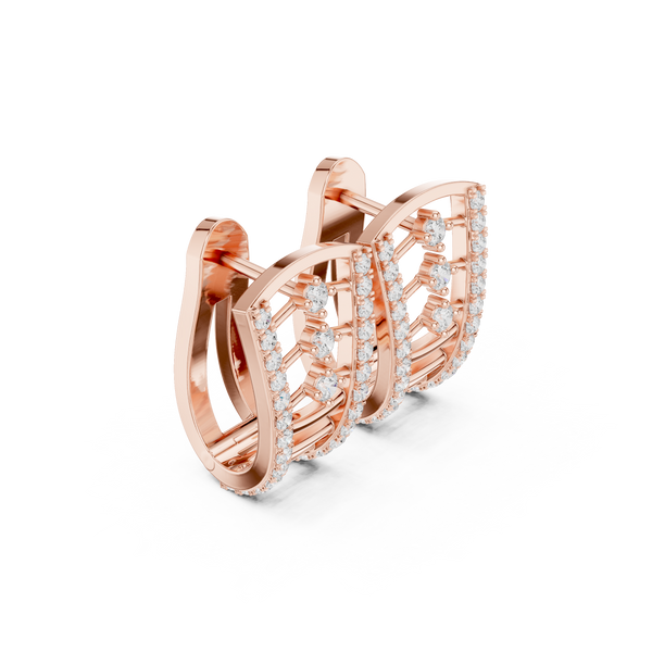 Baroque Shell Lab Grown Diamond Earrings Accents