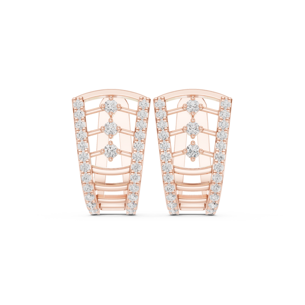 Baroque Shell Lab Grown Diamond Earrings Accents