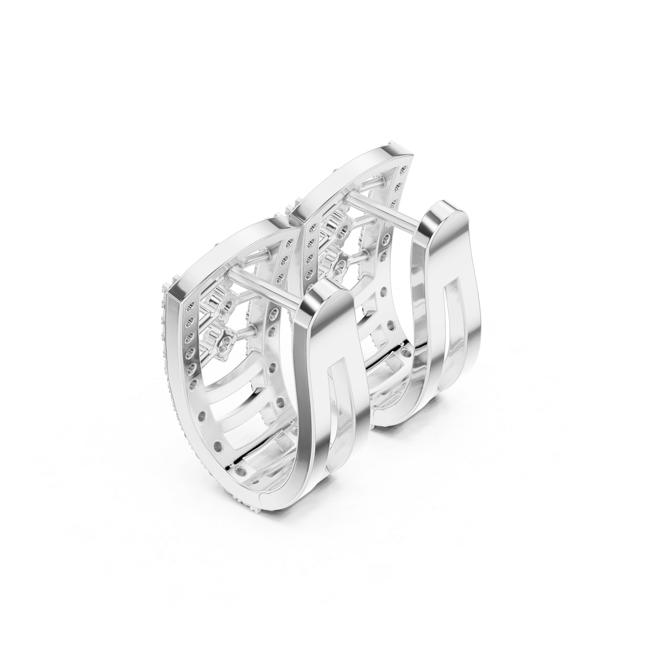 Baroque Shell Lab Grown Diamond Earrings Accents