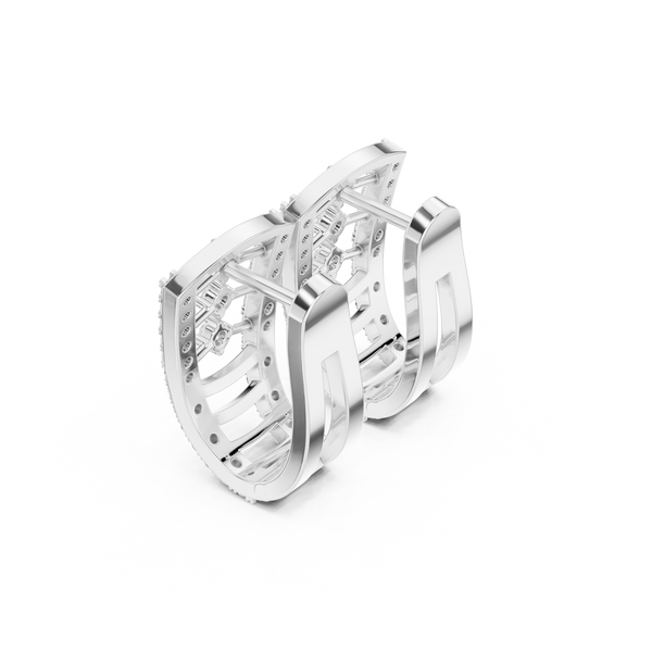 Baroque Shell Lab Grown Diamond Earrings Accents