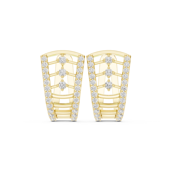 Baroque Shell Lab Grown Diamond Earrings Accents
