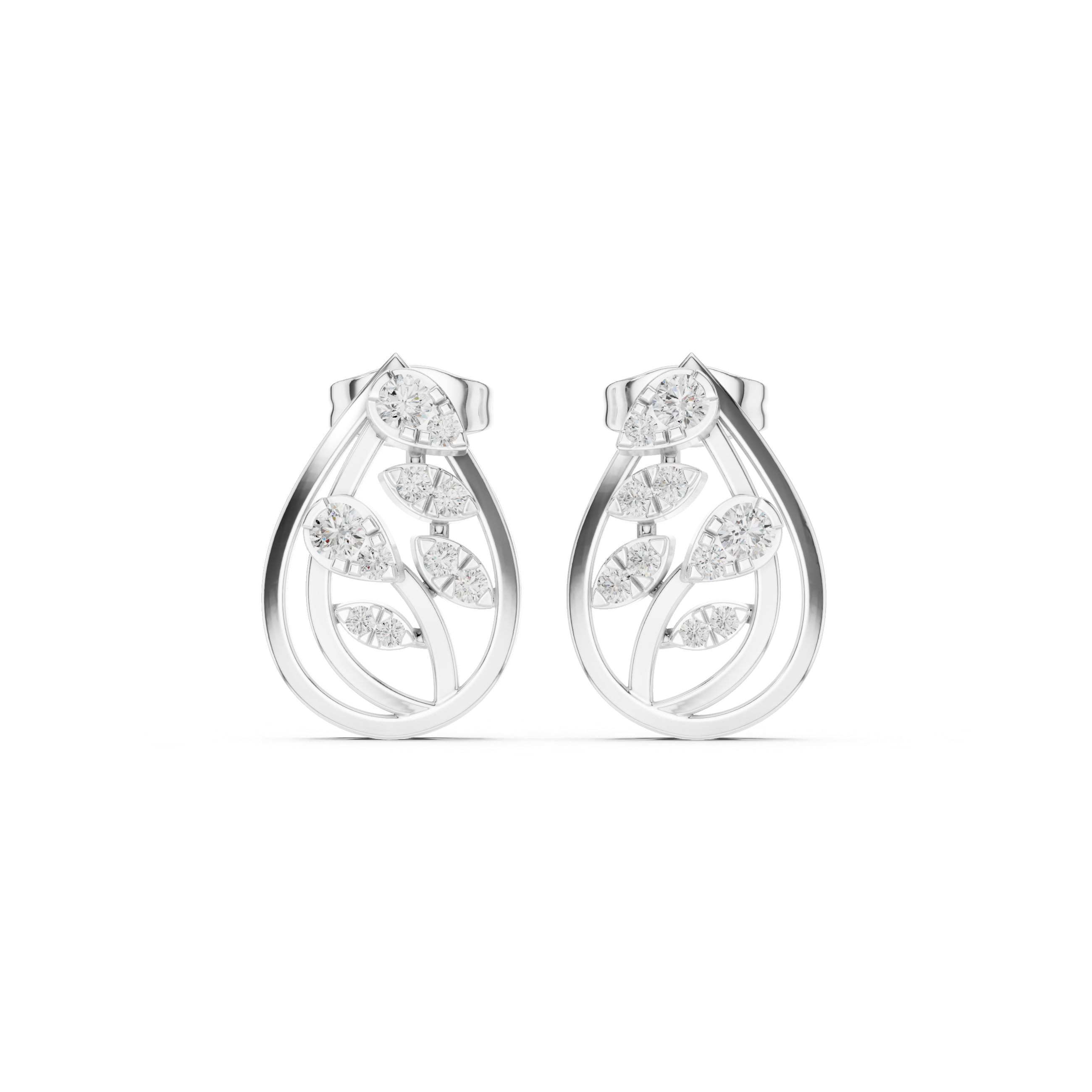 Oceanic Breeze Lab Grown Diamond Earrings Accents