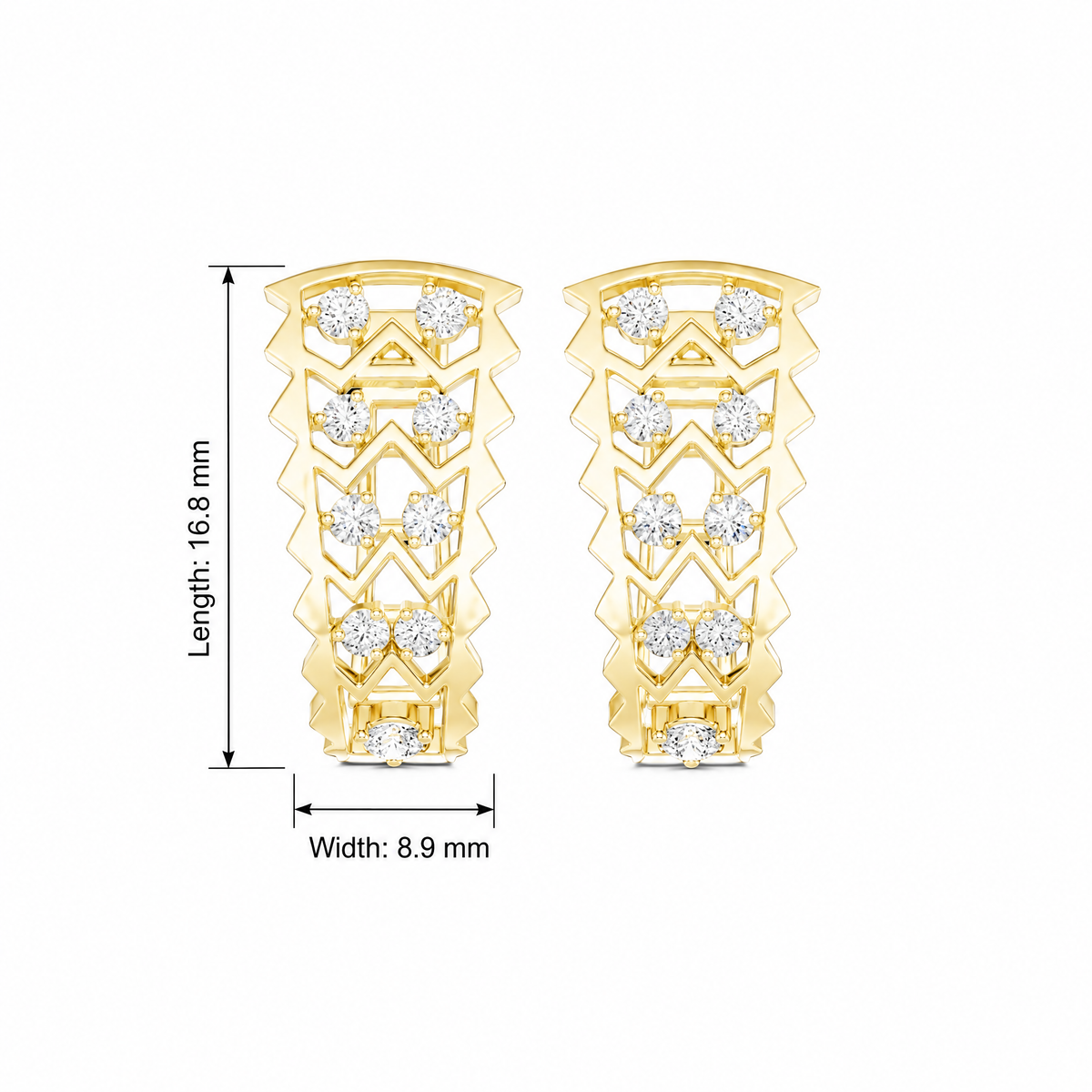 Chevron Zigzag Round Hoop Earrings
