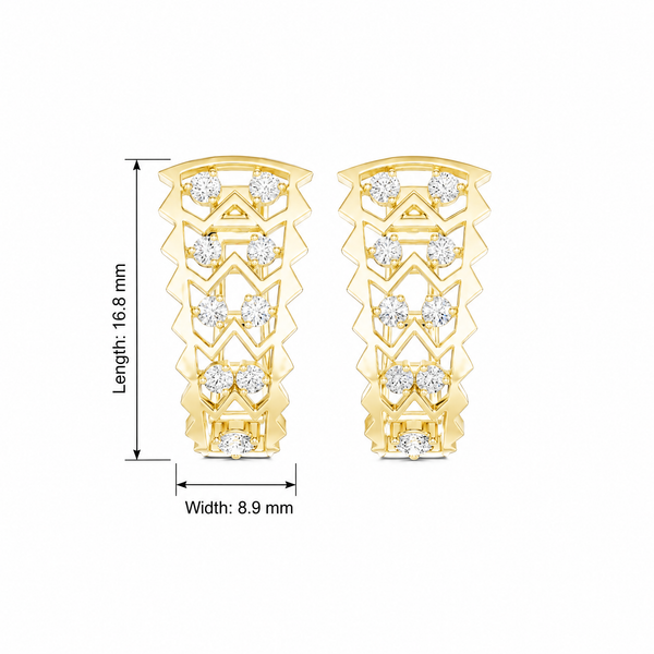 Chevron Zigzag Round Hoop Earrings