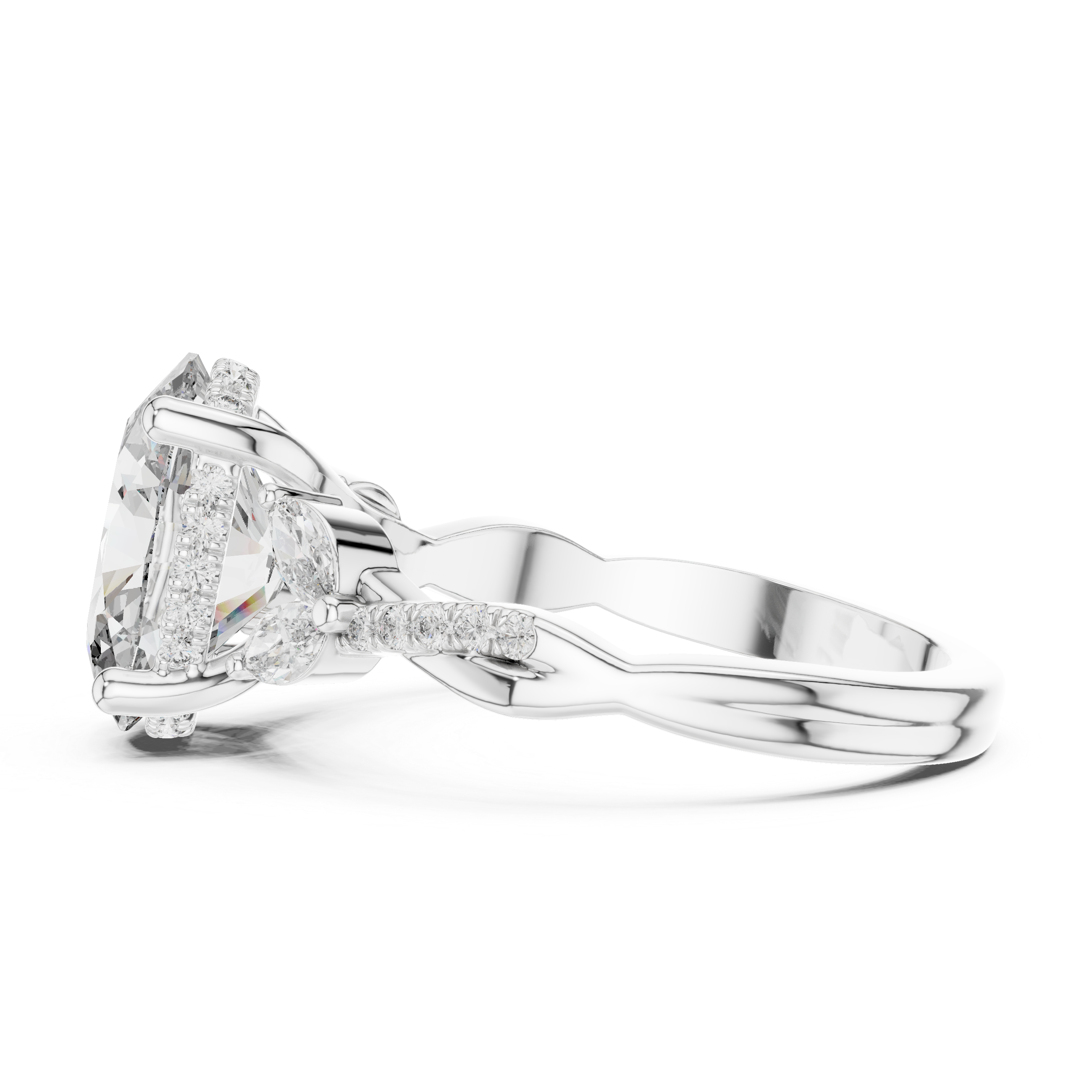 Prismatic Hue lab grown diamond ring