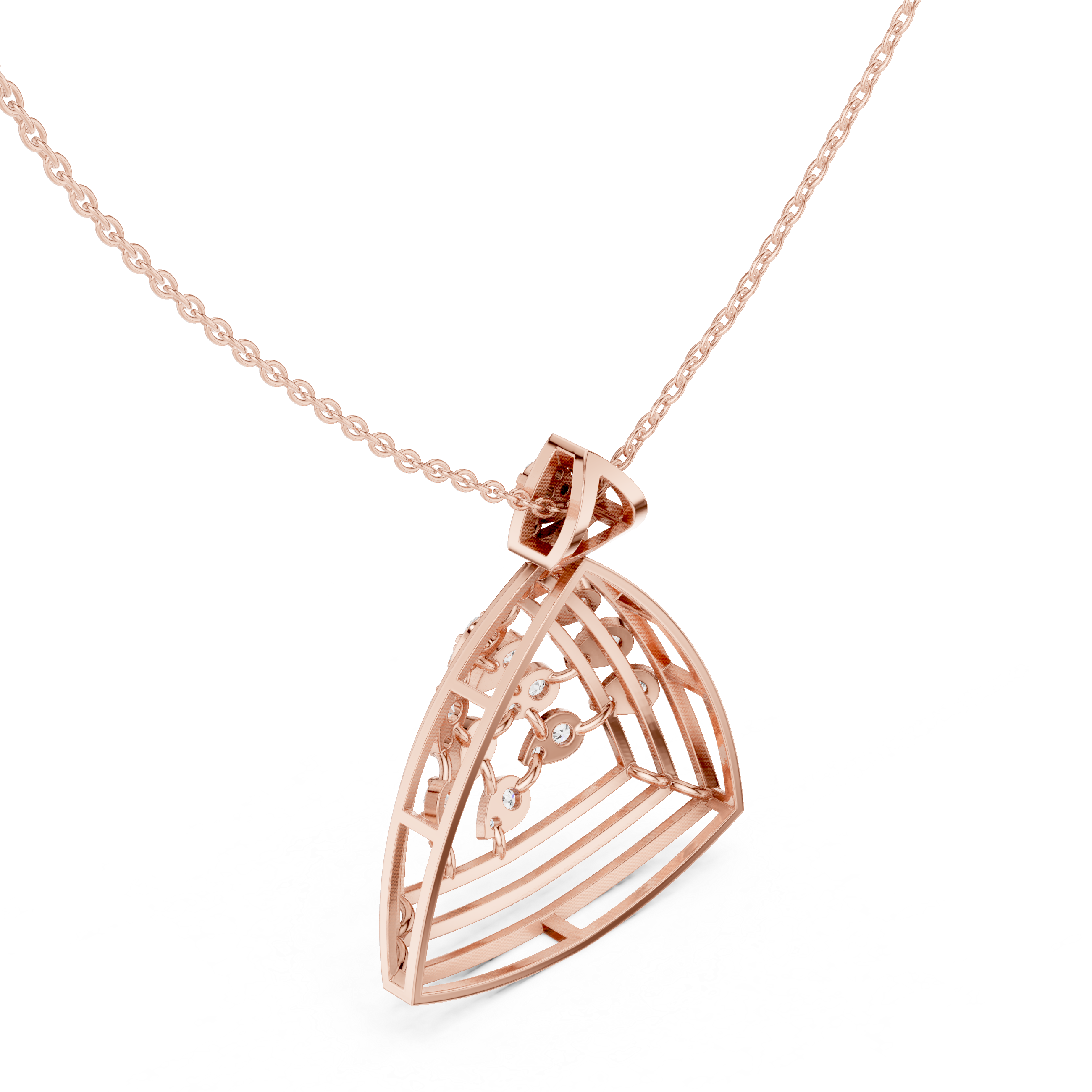 Phoenix Rising Lab Grown Diamond Drop Pendant
