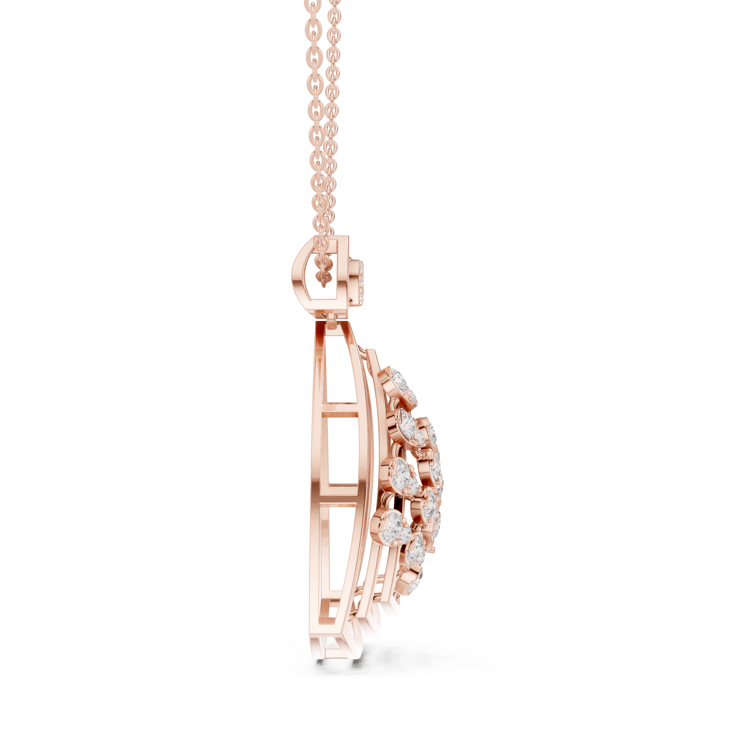 Phoenix Rising Lab Grown Diamond Drop Pendant