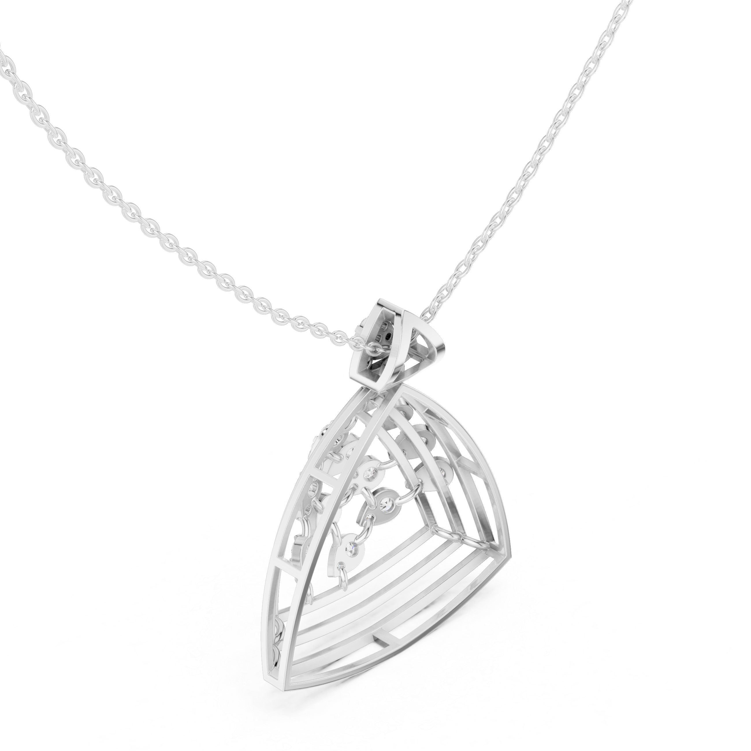 Phoenix Rising Lab Grown Diamond Drop Pendant