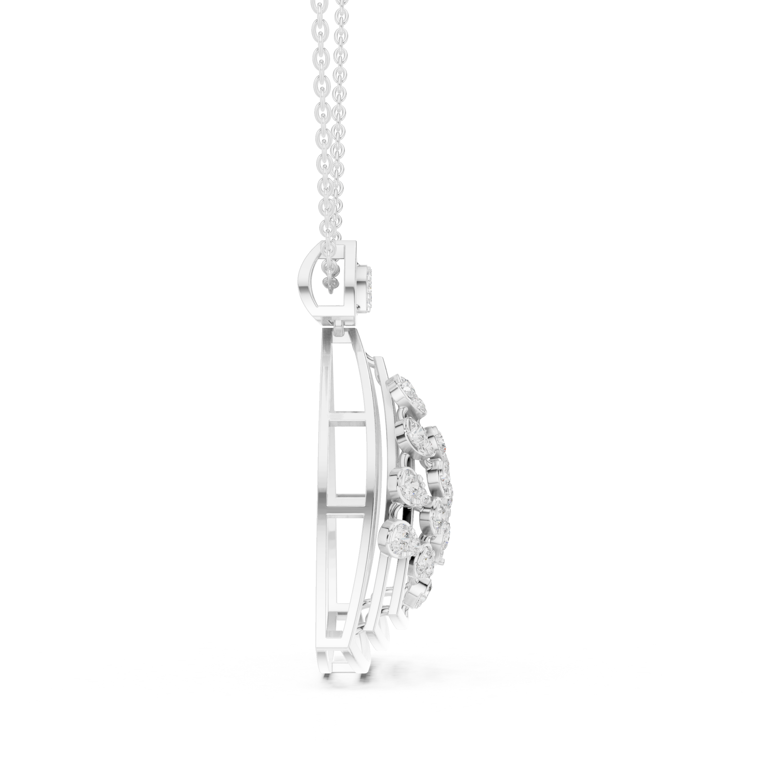 Phoenix Rising Lab Grown Diamond Drop Pendant