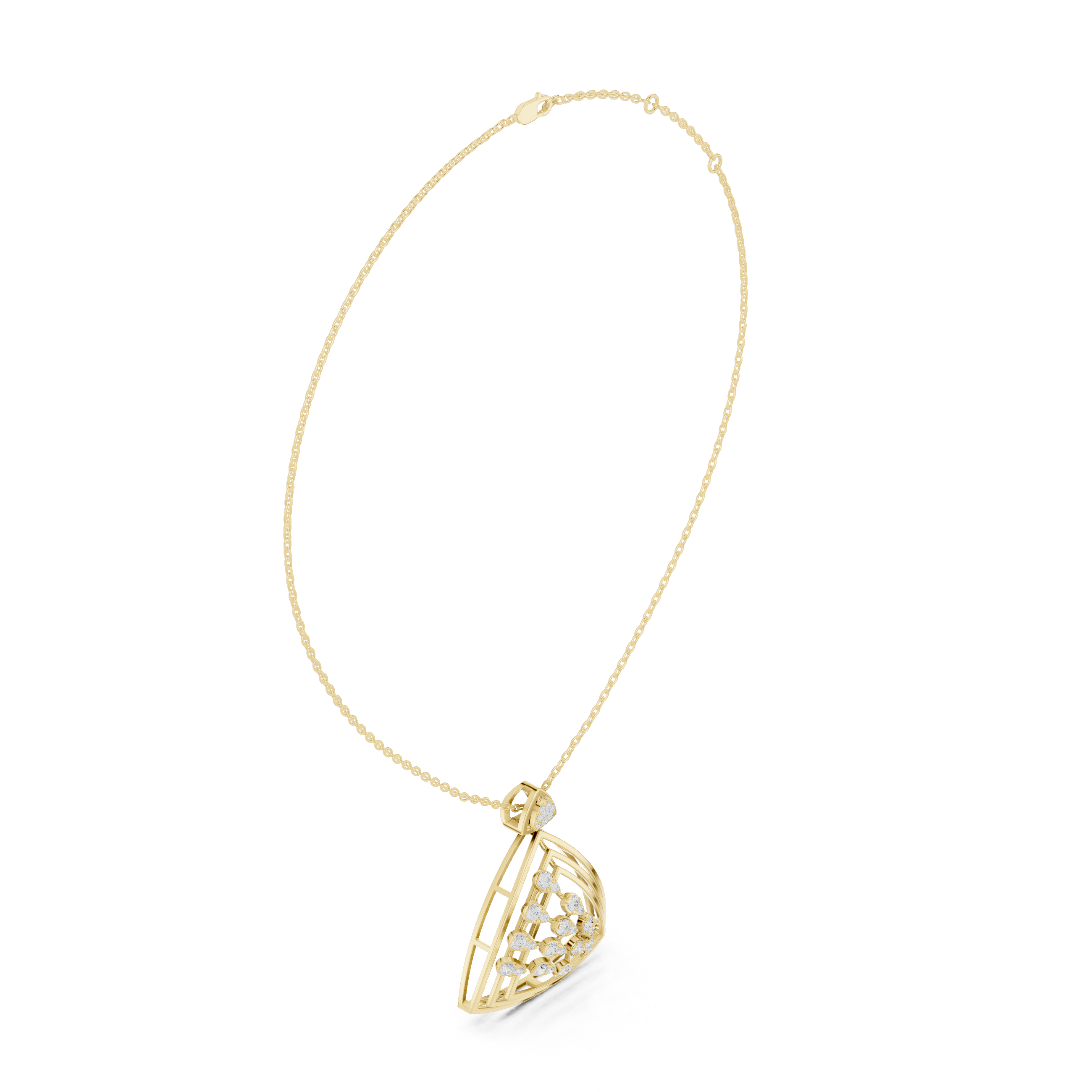 Phoenix Rising Lab Grown Diamond Drop Pendant