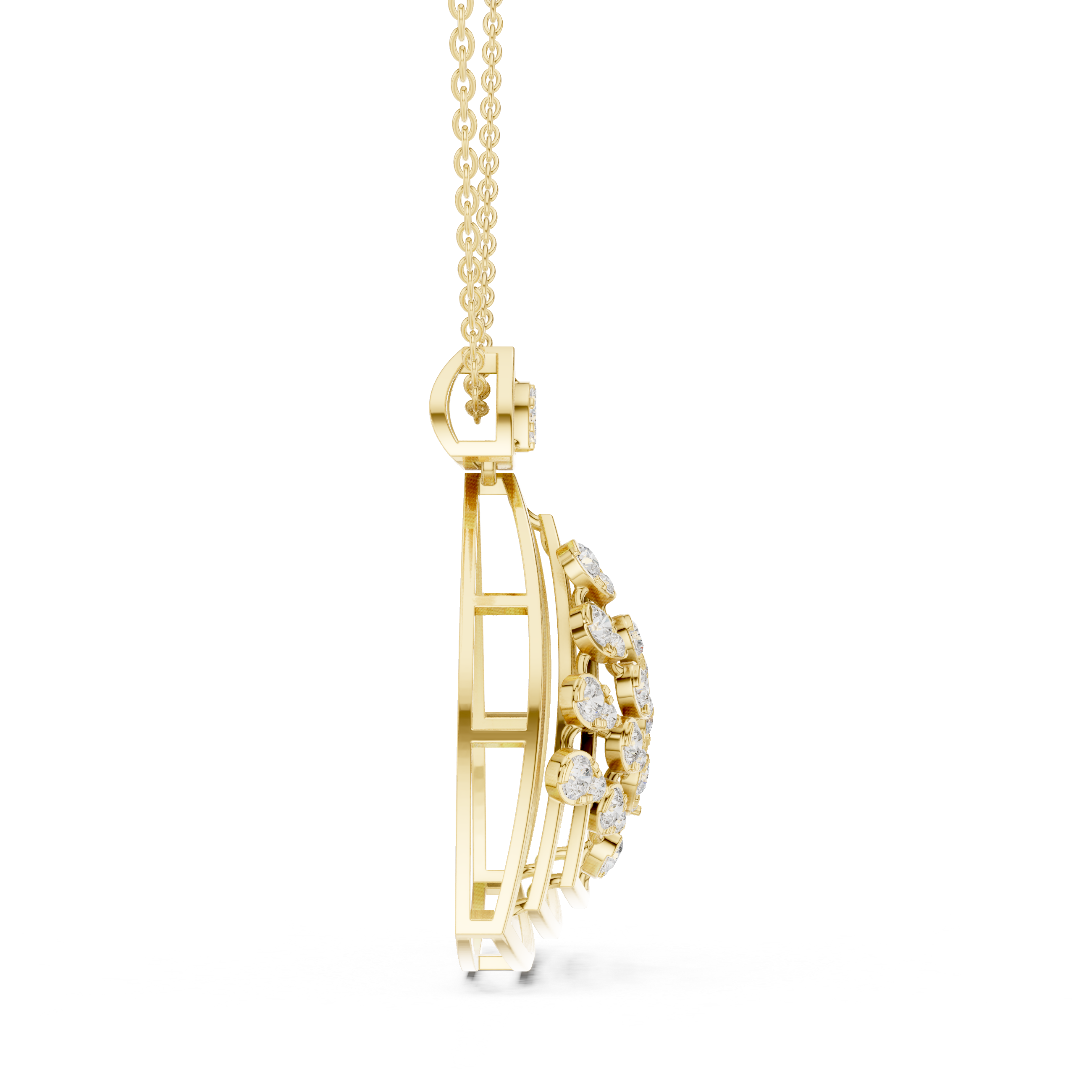 Phoenix Rising Lab Grown Diamond Drop Pendant