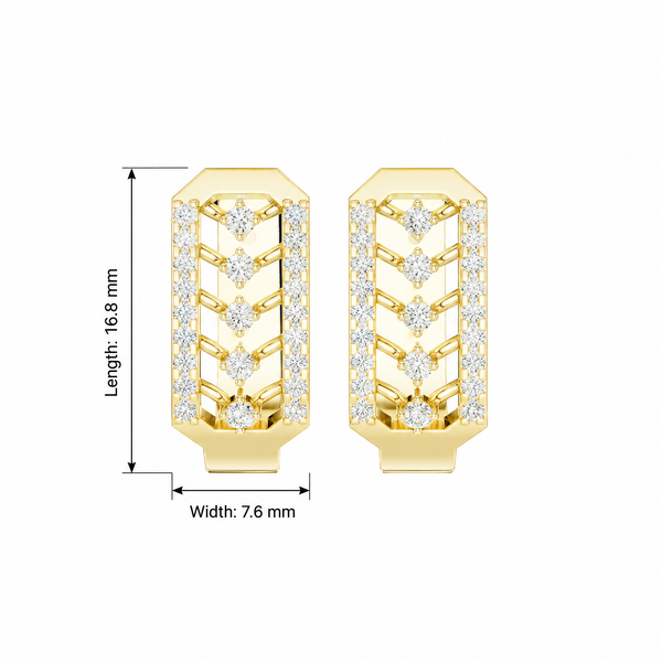 Sleek Vertical Channel Round Hoop Earrings