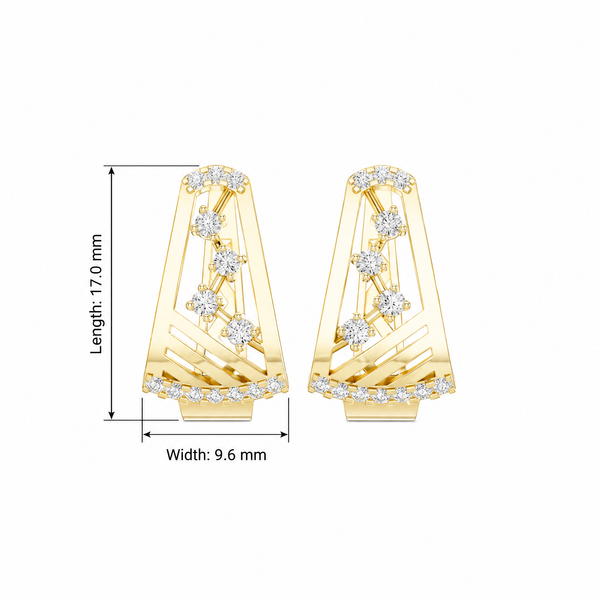 Asymmetric Zigzag Round Hoop Earrings