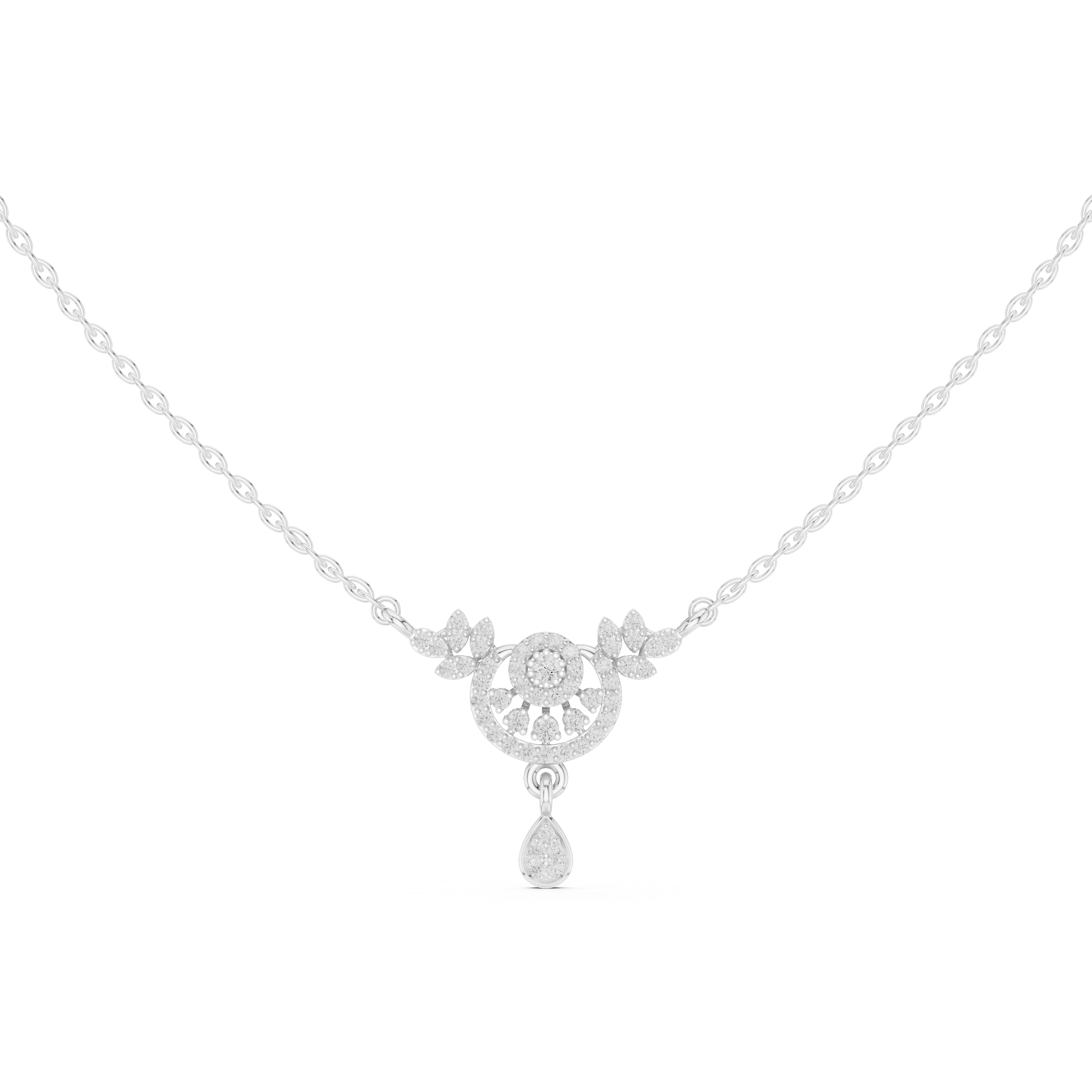 Vintage Glimmer Lab Grown Diamond Halo Pendant