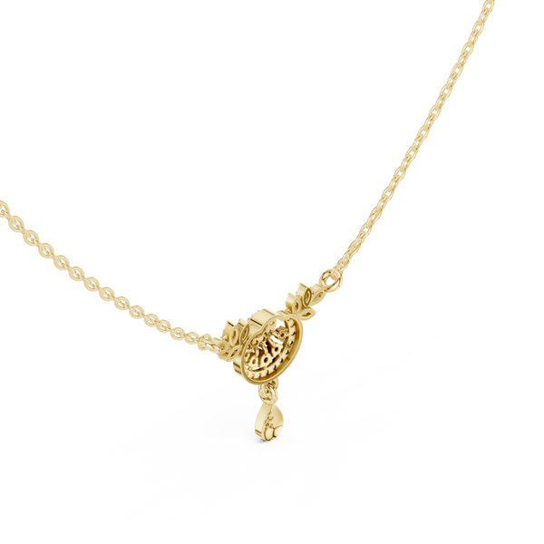Vintage Glimmer Lab Grown Diamond Halo Pendant