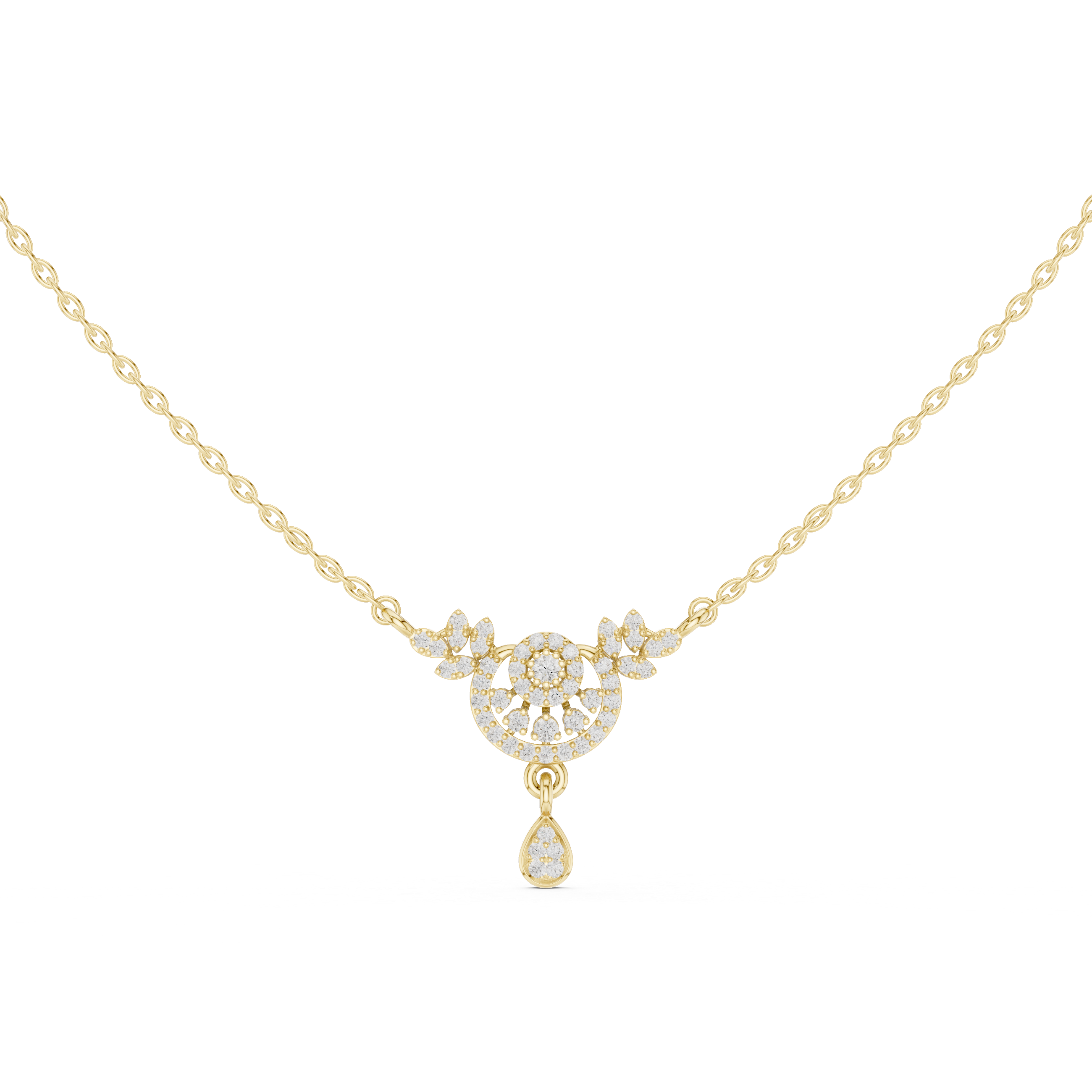 Vintage Glimmer Lab Grown Diamond Halo Pendant