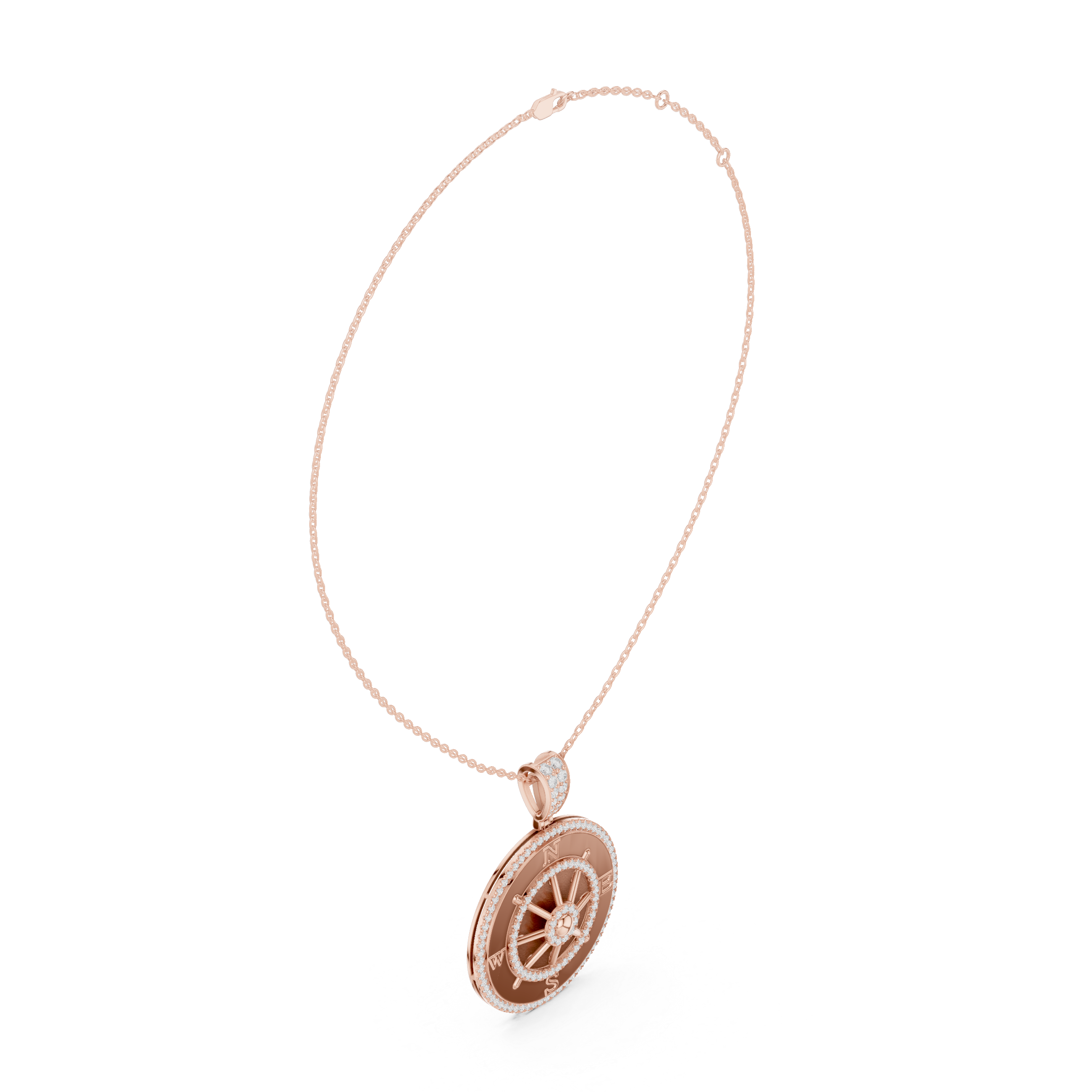 Baroque Twist Lab Grown Diamond Solitaire Pendant