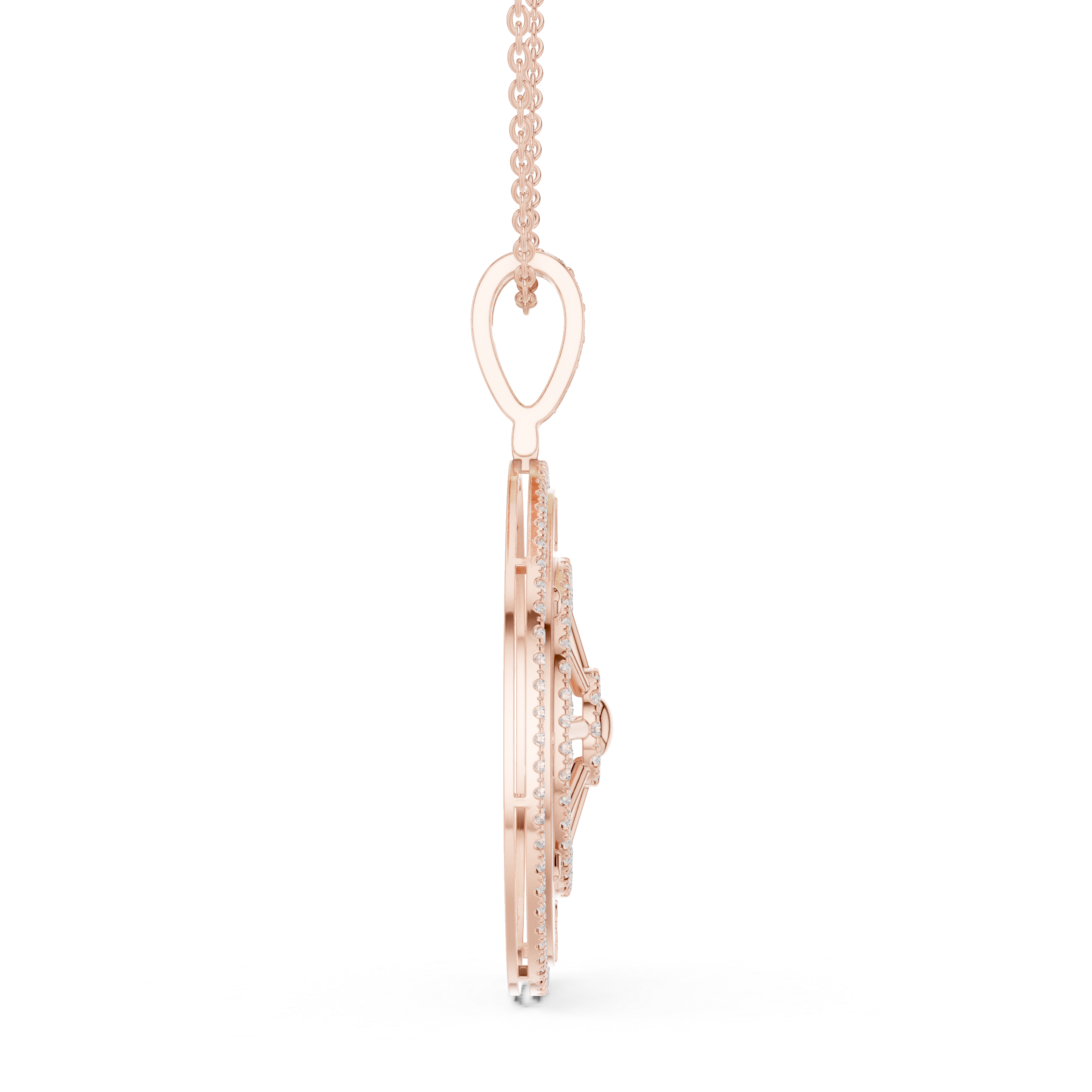 Baroque Twist Lab Grown Diamond Solitaire Pendant