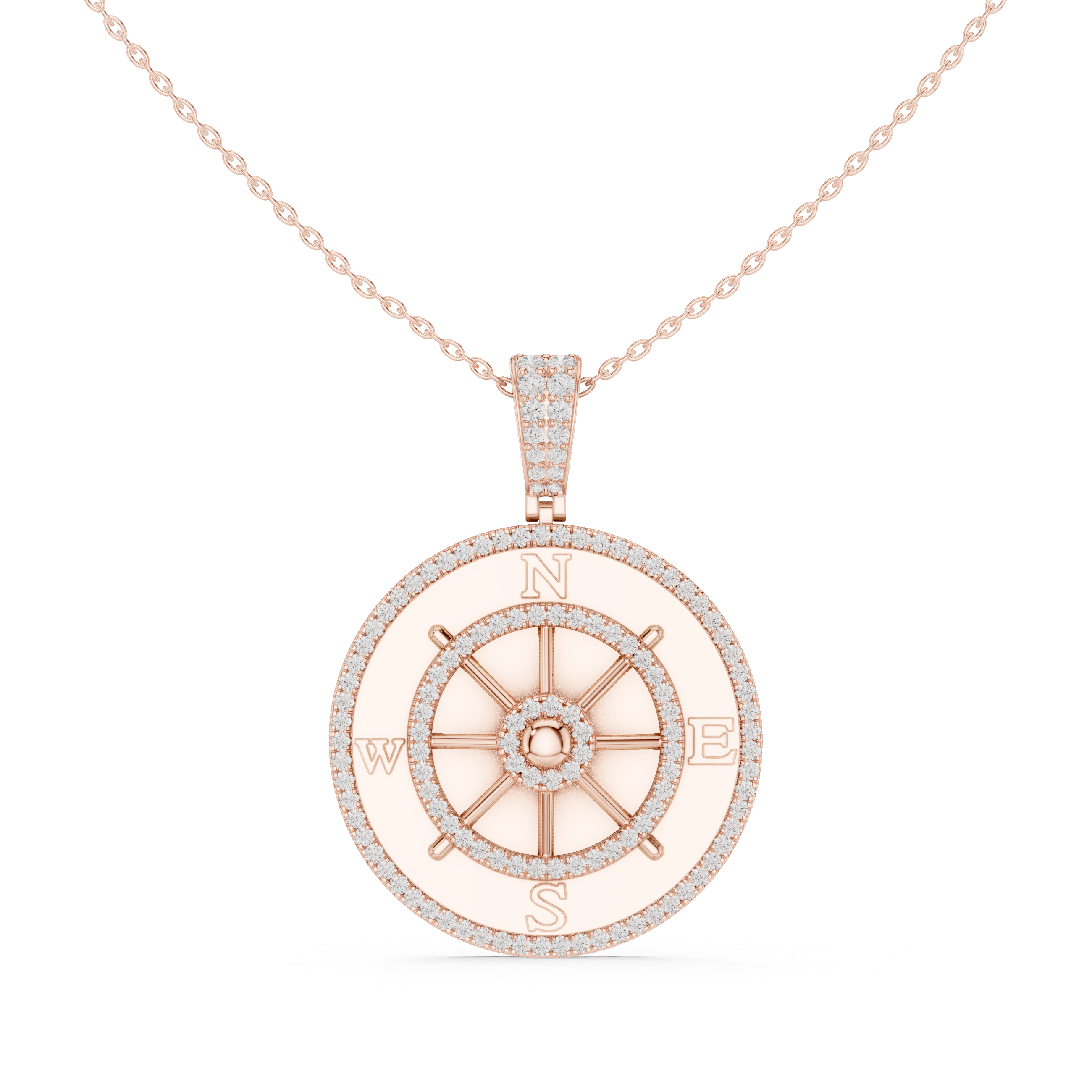 Baroque Twist Lab Grown Diamond Solitaire Pendant