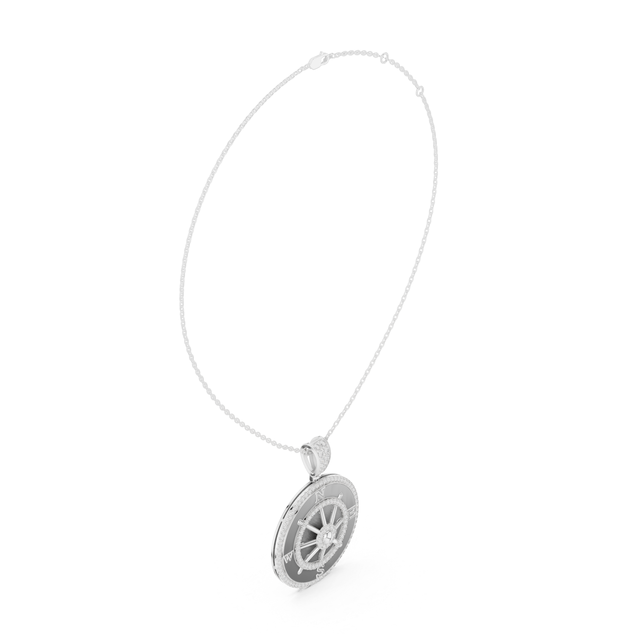 Baroque Twist Lab Grown Diamond Solitaire Pendant