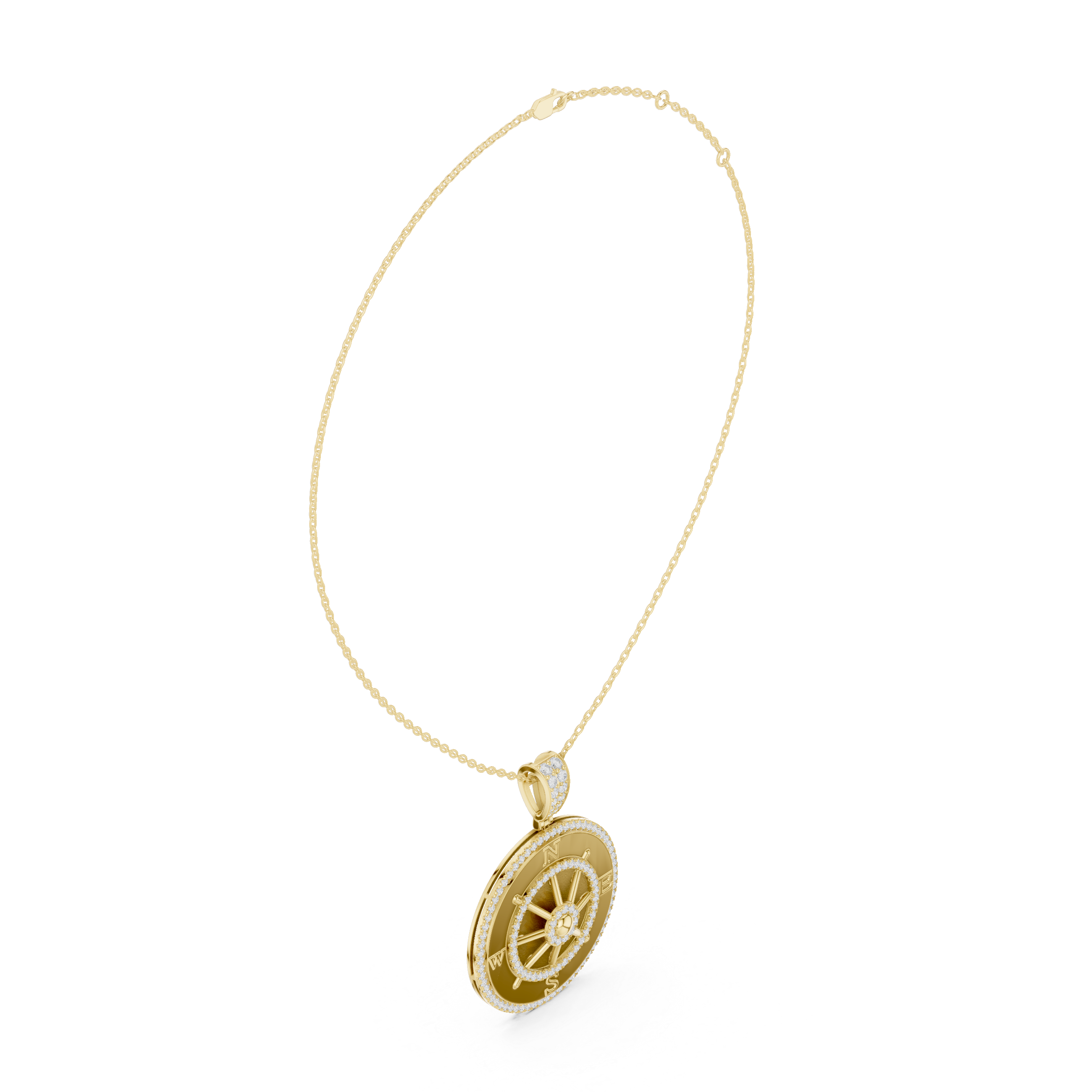 Baroque Twist Lab Grown Diamond Solitaire Pendant