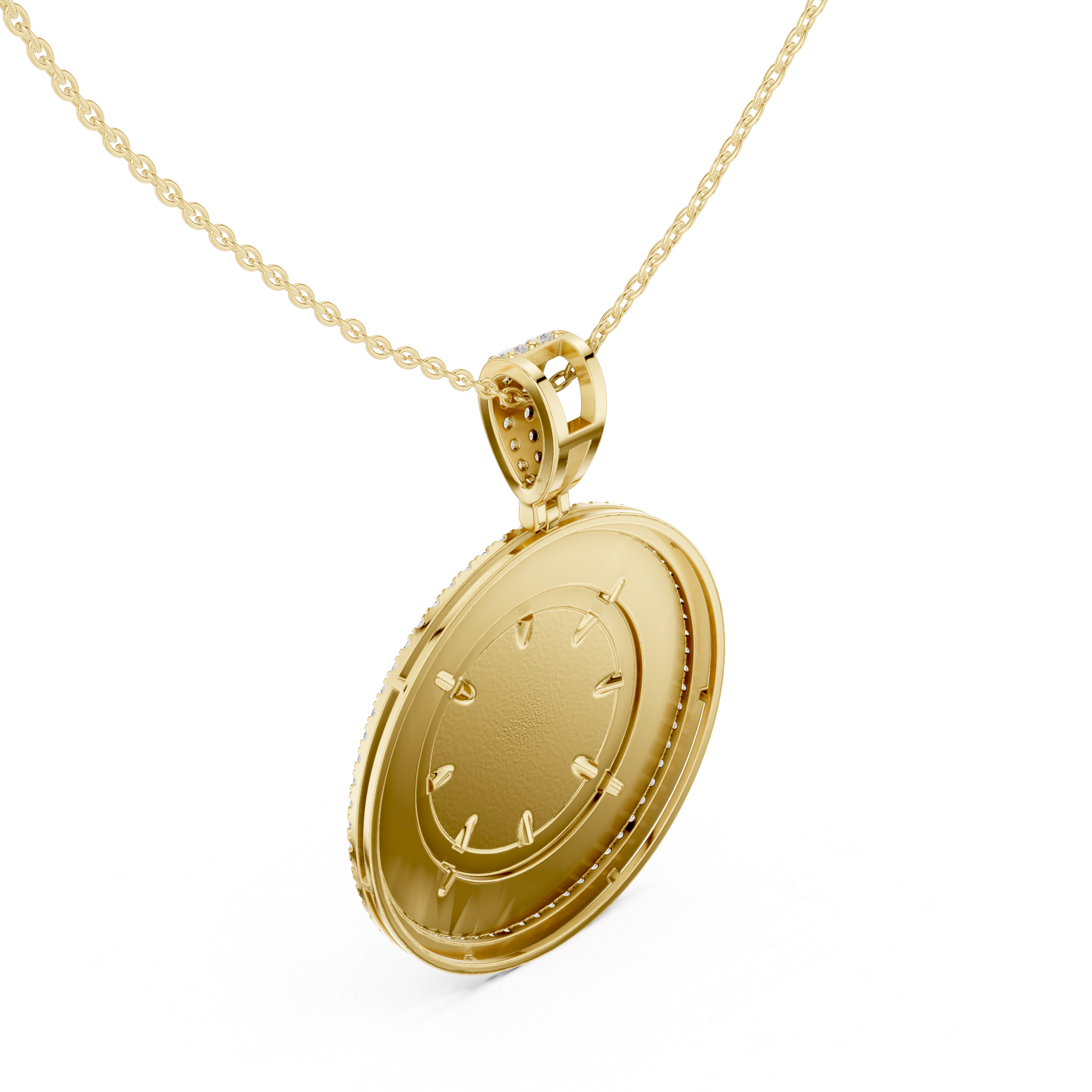 Baroque Twist Lab Grown Diamond Solitaire Pendant