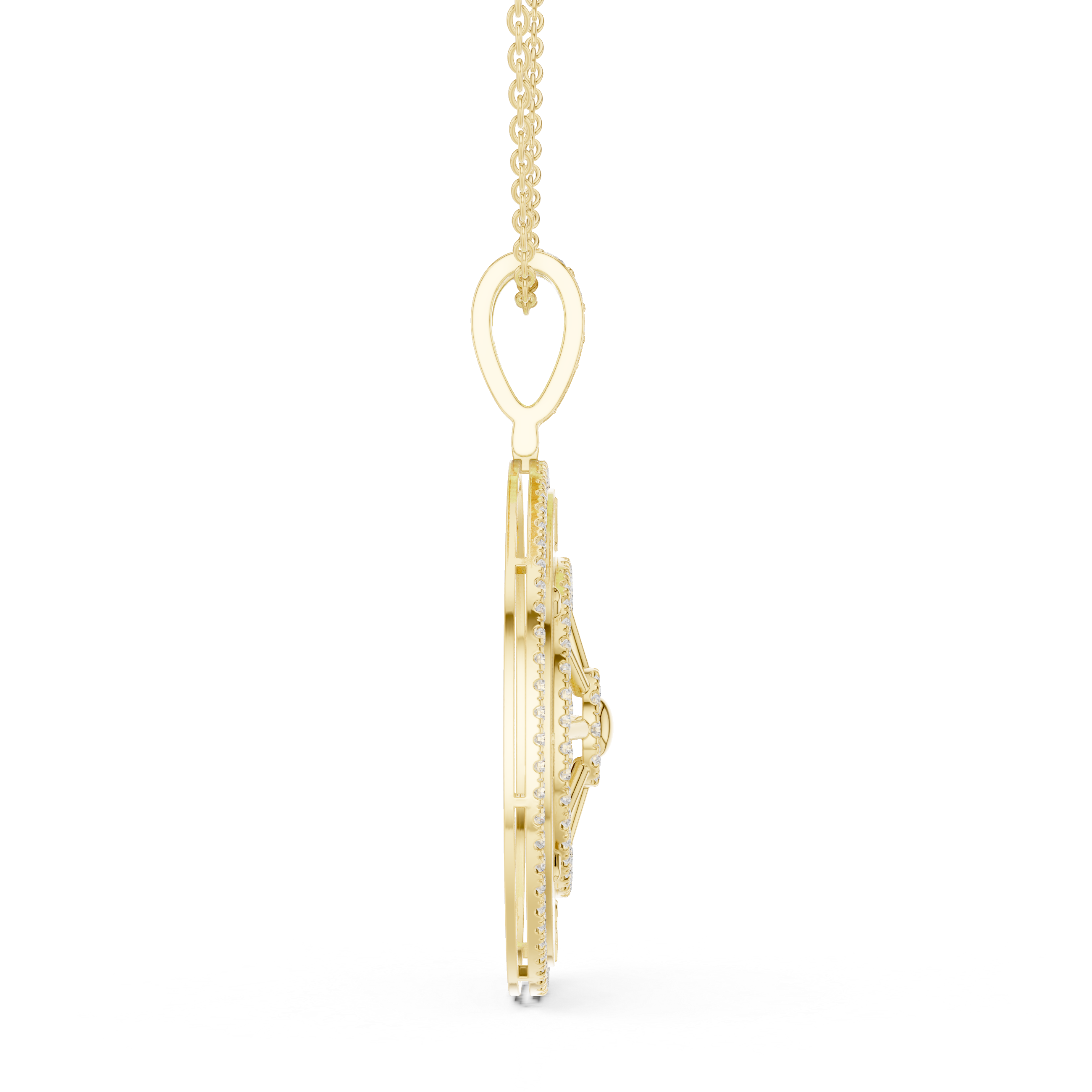 Baroque Twist Lab Grown Diamond Solitaire Pendant