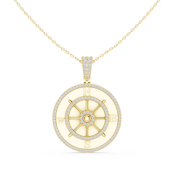 Baroque Twist Lab Grown Diamond Solitaire Pendant