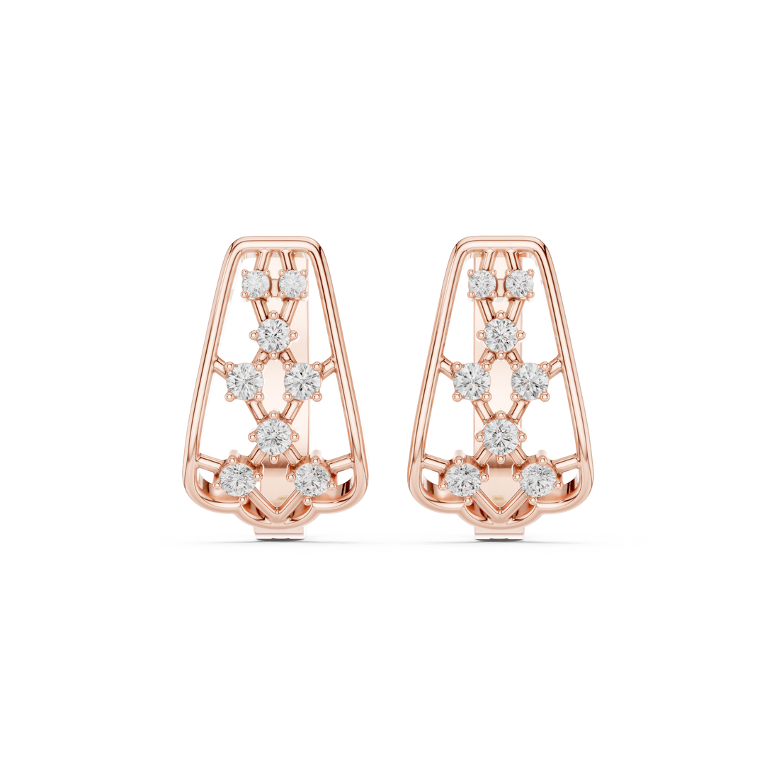 Snow Flake lab grown diamond earring design