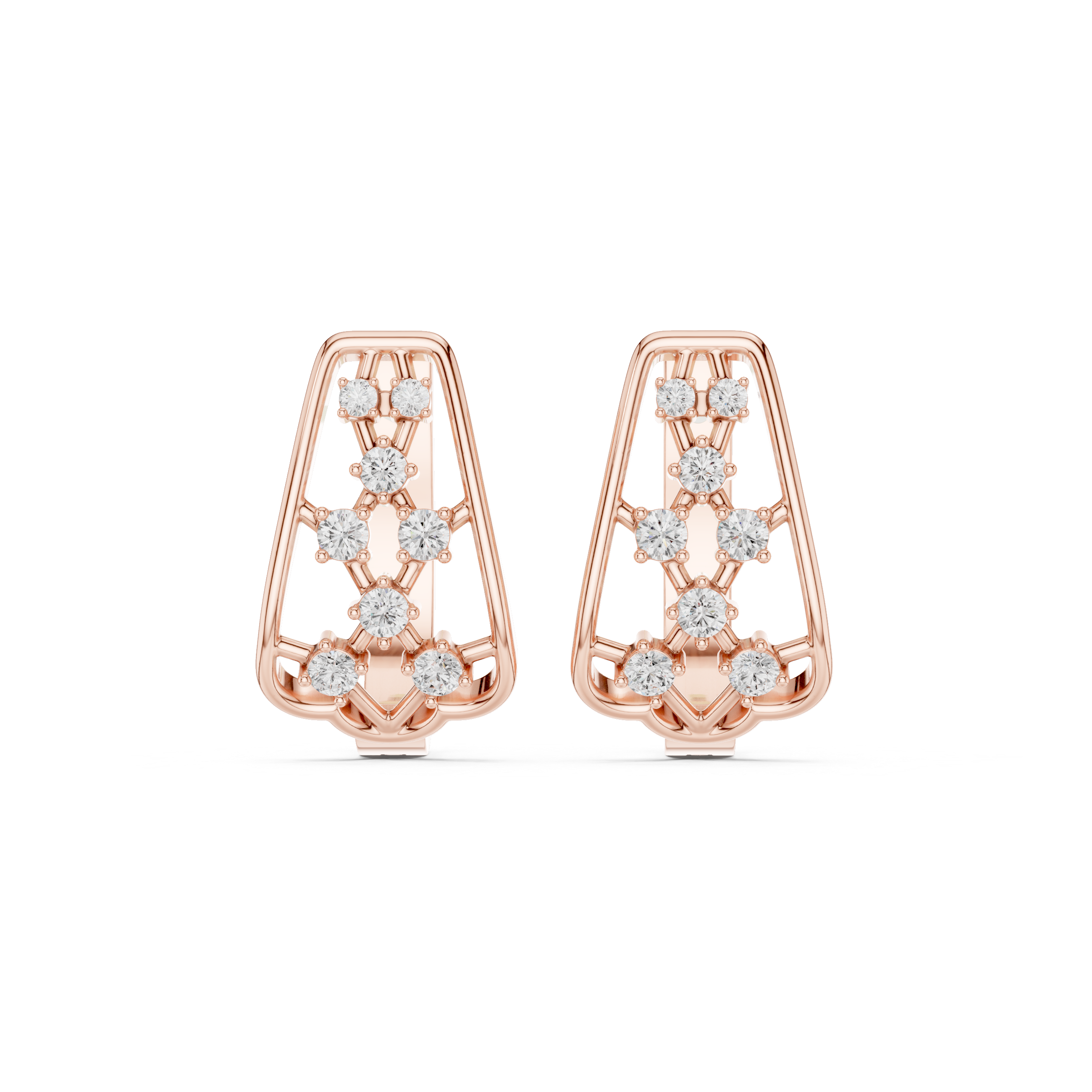 Snow Flake lab grown diamond earring design