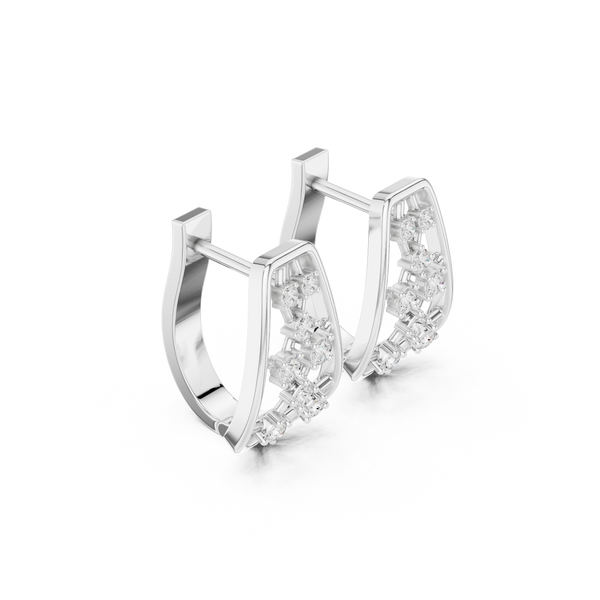 Snow Flake lab grown diamond earring design