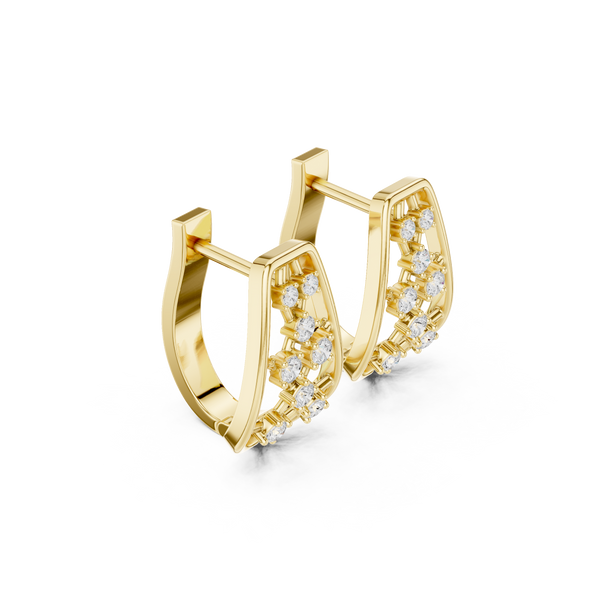 Snow Flake lab grown diamond earring design