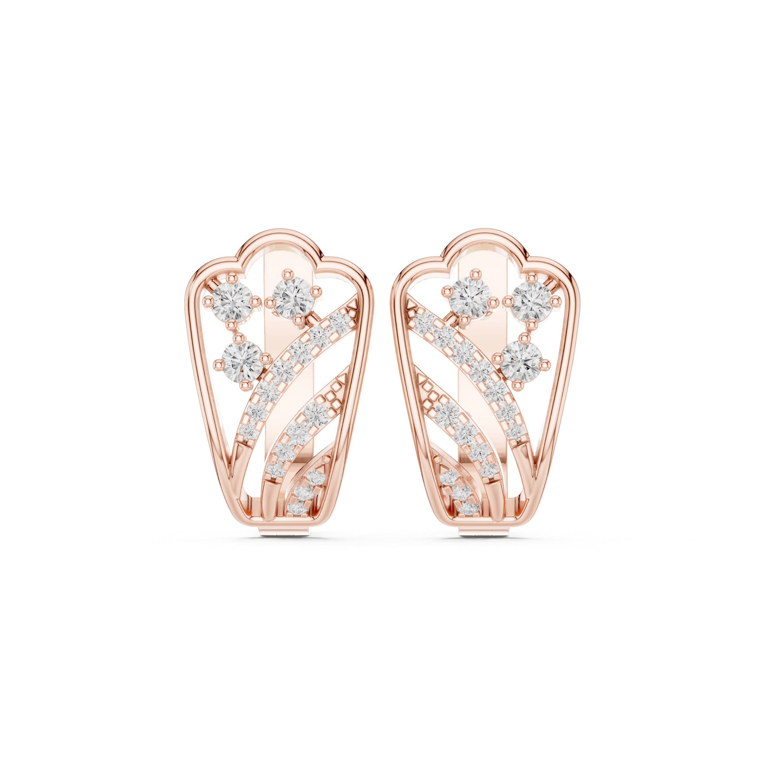 Ice Crystal lab grown diamond earring design