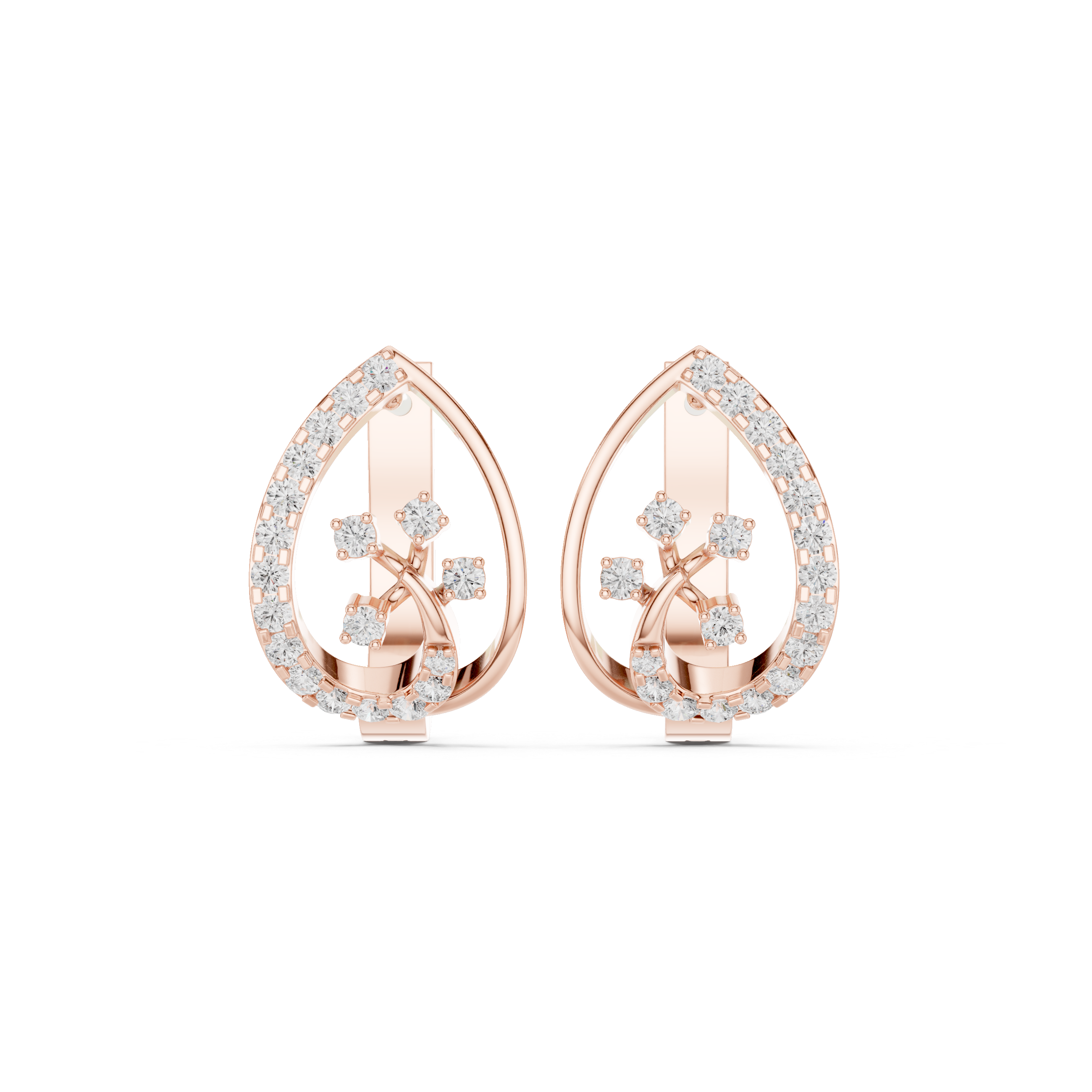Satin Bow Lab Grown Diamond Earrings Hoops