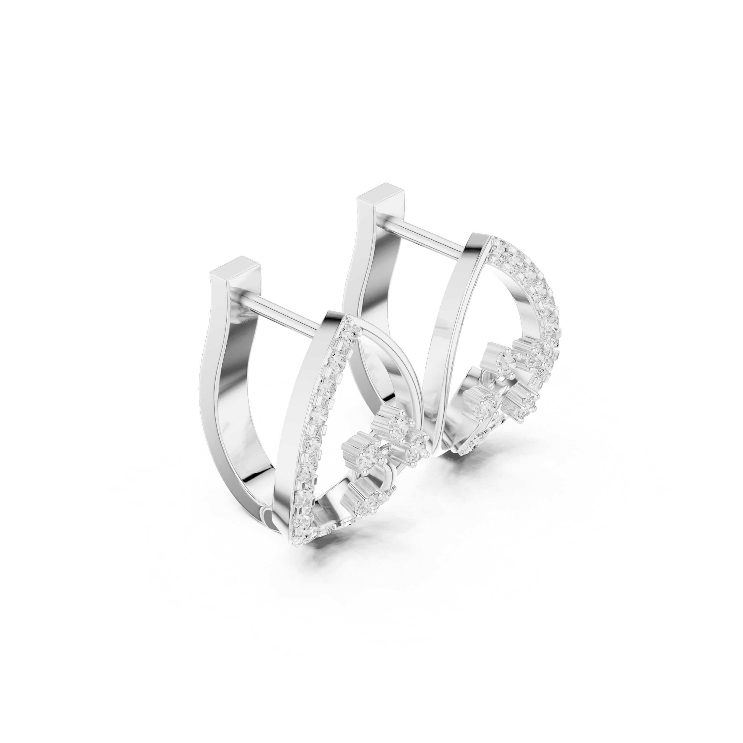 Satin Bow Lab Grown Diamond Earrings Hoops