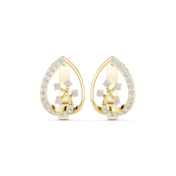 Satin Bow Lab Grown Diamond Earrings Hoops