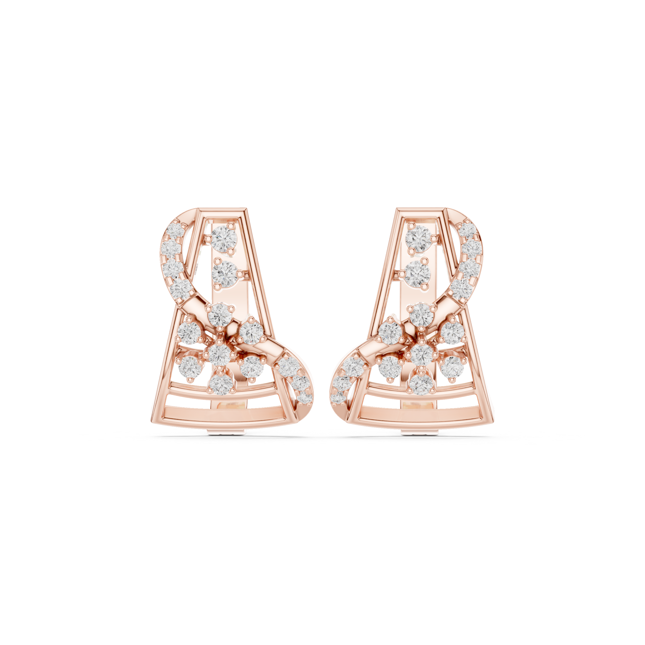 Flora Crown Lab Grown Diamond Earrings Hoops