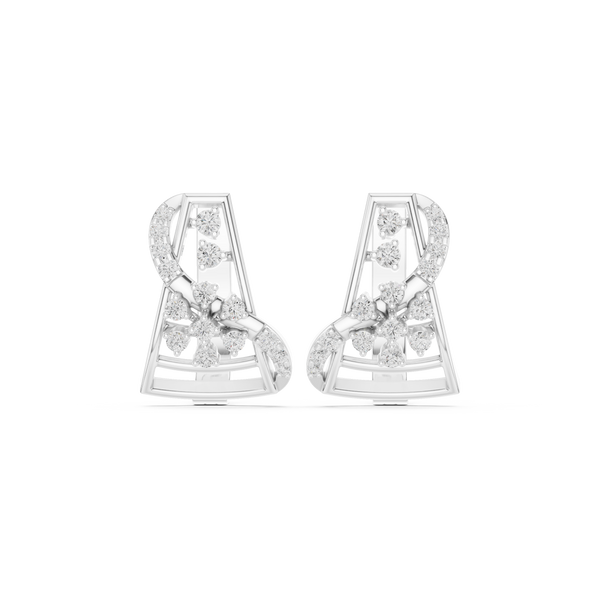 Flora Crown Lab Grown Diamond Earrings Hoops