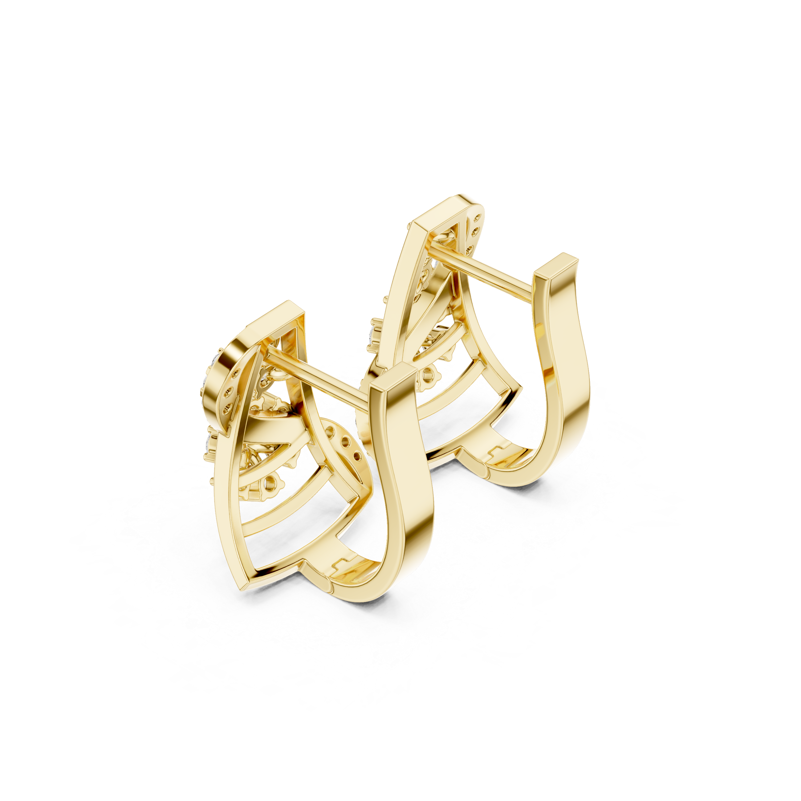 Flora Crown Lab Grown Diamond Earrings Hoops