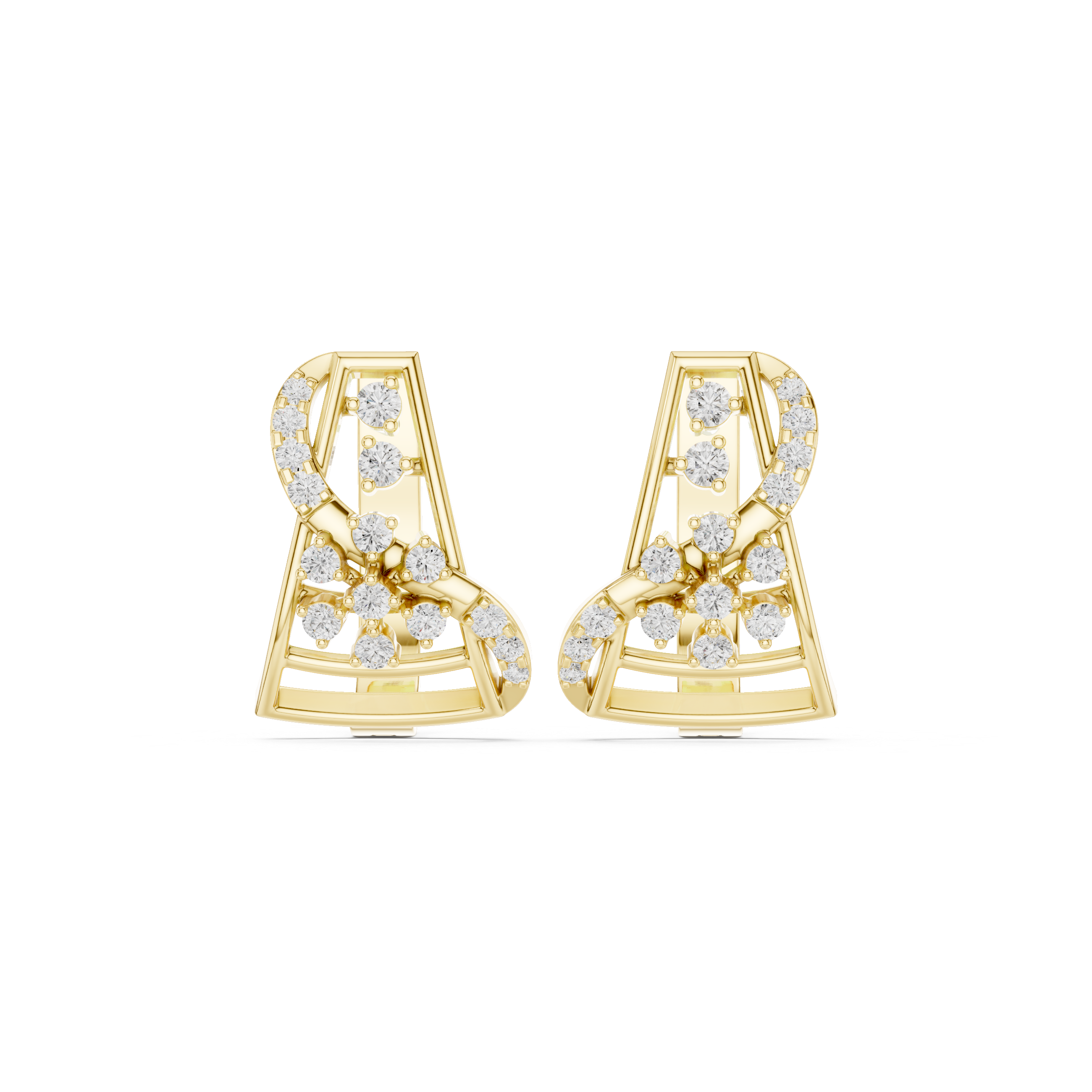 Flora Crown Lab Grown Diamond Earrings Hoops