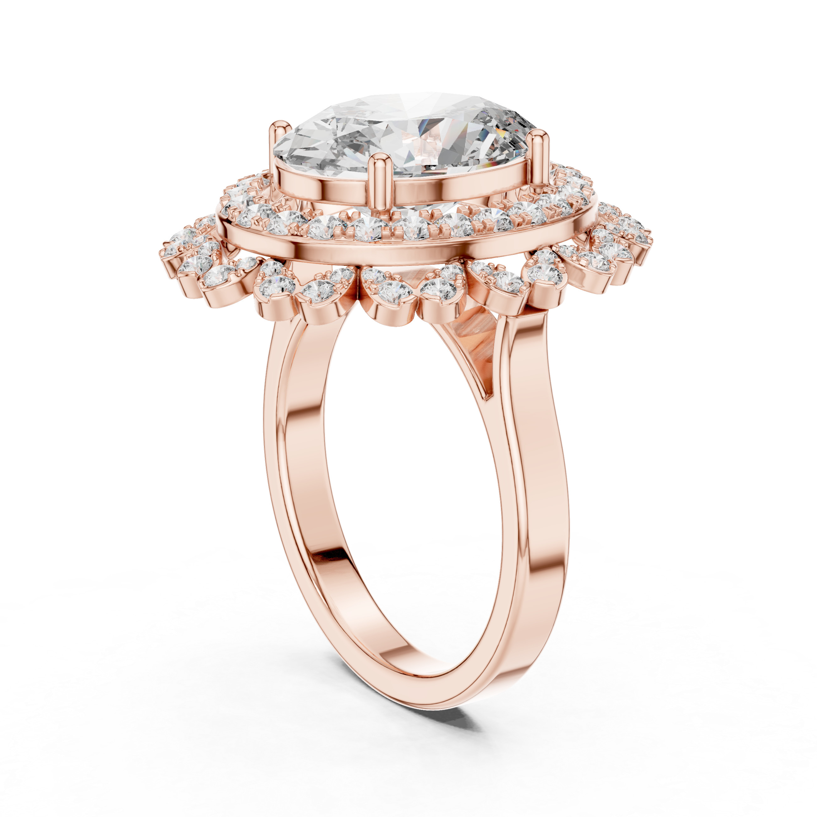 Crest Wave lab grown diamond ring