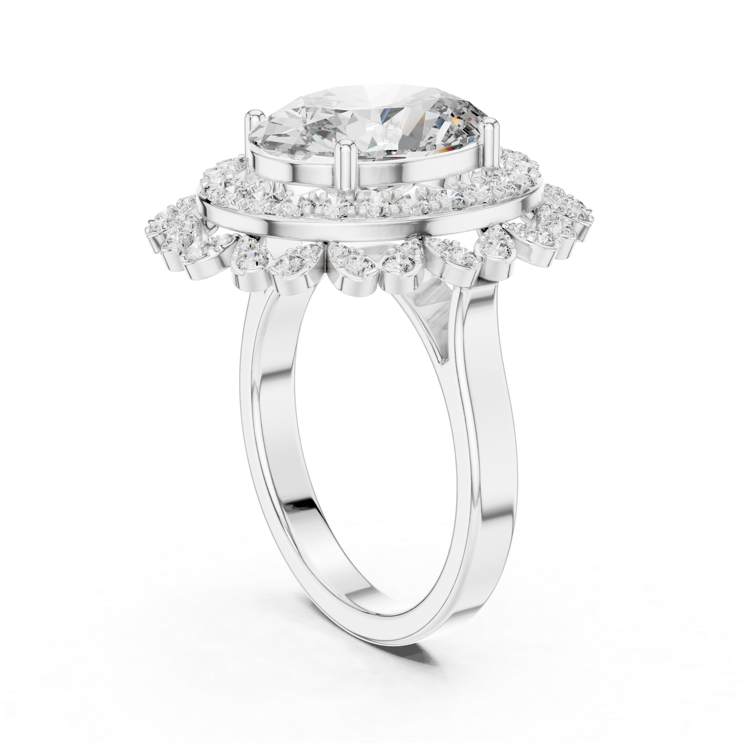 Crest Wave lab grown diamond ring